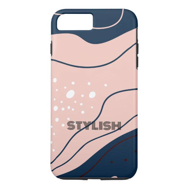 Elegant  & Modern Blue & White  Case-Mate iPhone Case (Back)