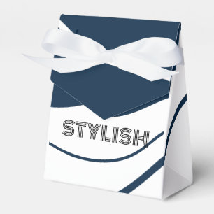 Elegant & Modern Blue & White Favour Box