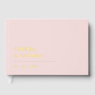 Elegant Modern Blush and Gold Wedding Guest Book