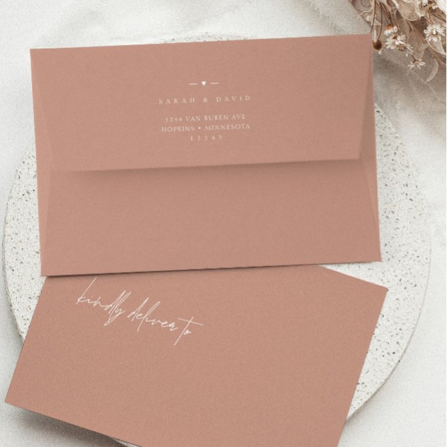 Elegant Modern Blush Pink A7 Wedding Invitation Envelope (Creator Uploaded)