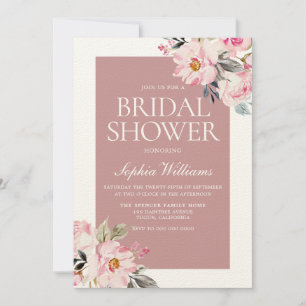 Elegant Modern Blush Pink Bridal Shower Invitation