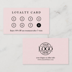 Elegant Modern Blush Pink Company Business Logo Loyalty Card
