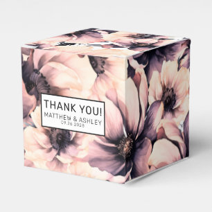 Elegant Modern Blush Pink Floral Wedding Favour Box