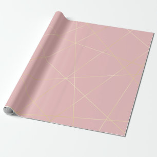 Elegant modern blush pink gold geometric pattern wrapping paper