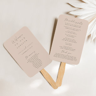 Elegant Modern Blush Pink Wedding Program Hand Fan