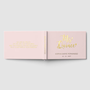 Elegant Modern Blush Quinceañera Guest Book