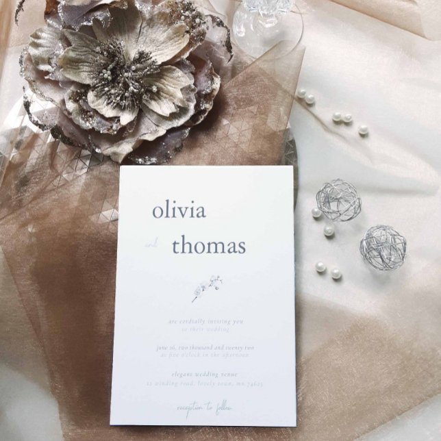 Elegant Modern Boho Black White Orchid Wedding Invitation (Creator Uploaded)