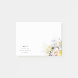 Elegant Modern Boho Colourful Vintage Rose Floral Post-it Notes