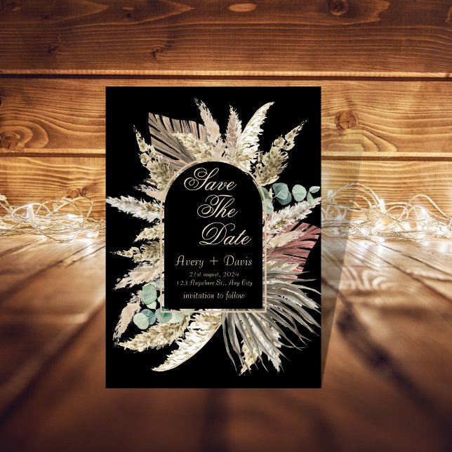 Elegant modern boho terracotta save the date invitation (Creator Uploaded)