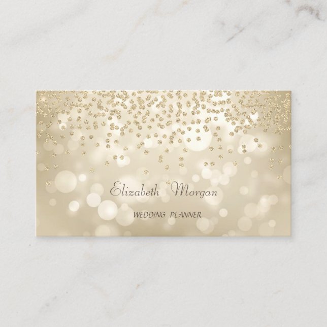 Elegant  Modern  Bokeh,Gold Diamonds Business Card (Front)