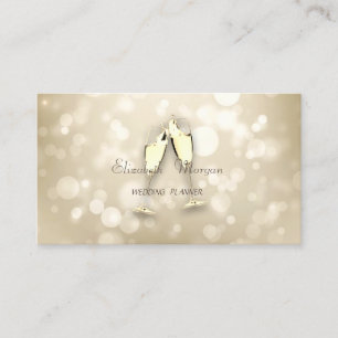 Elegant  Modern  Bokeh,Wine Glasses Business Card