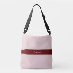 Elegant modern bordeaux oval geometric shape crossbody bag