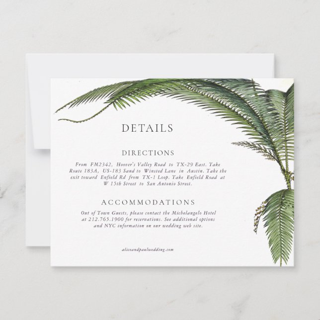 Elegant Modern Botanical Greenery Wedding RSVP Card (Front)