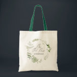 Elegant modern botanical Mr and Mrs wedding favour Tote Bag<br><div class="desc">Rustic modern natural monochrome green floral and botanical wedding decor favour Mr and Mrs tote. With beautiful script text and sage green,  grey and white foliage watercolor details. This modern wedding collection is sure to set the style for your big day.</div>