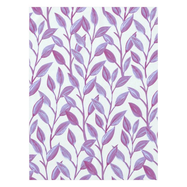Elegant Modern Botanical Purple Leaves Pattern | Tablecloth (Front)