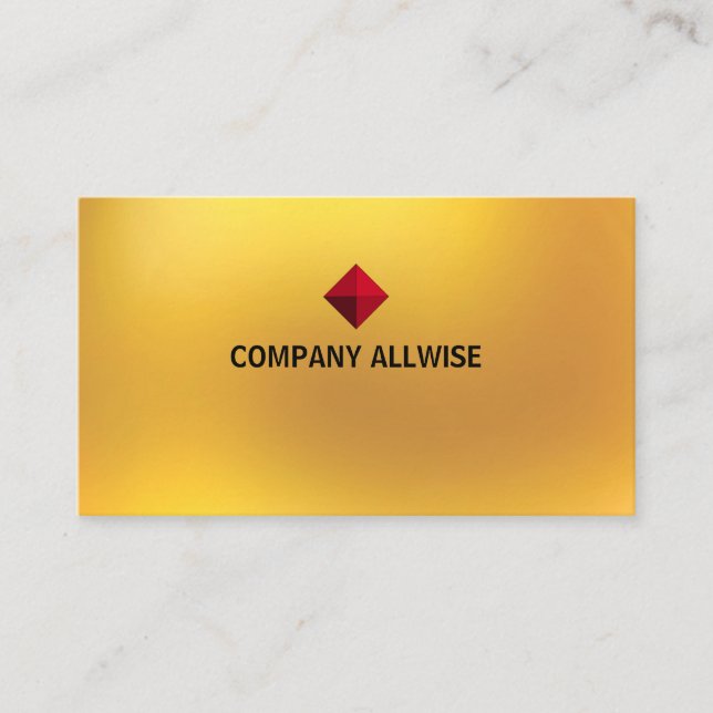 Elegant Modern Branded Gold  Metallic Look Business Card (Front)