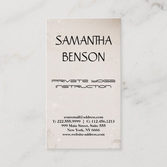 Elegant modern bright watercolor yoga business card (Front)