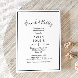 Elegant Modern Brunch And Bubbly Bridal Shower Invitation