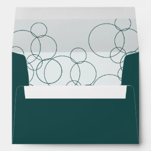 Elegant Modern Bubbles Geometric Grey & Dark Teal Envelope