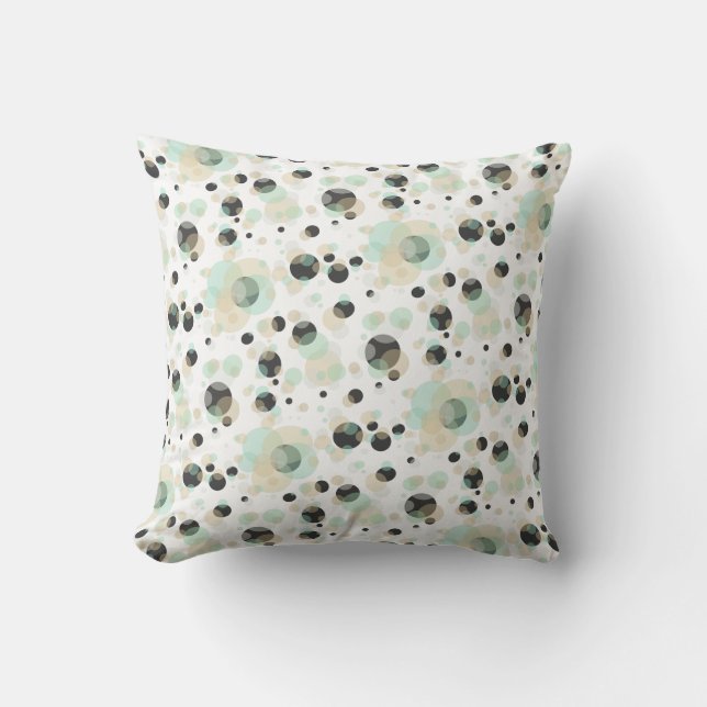 Elegant Modern Bubbles Pattern on white Cushion (Front)