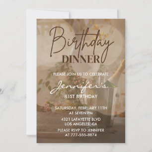 Elegant Modern Bubbly Champagne 81st birthday Invitation
