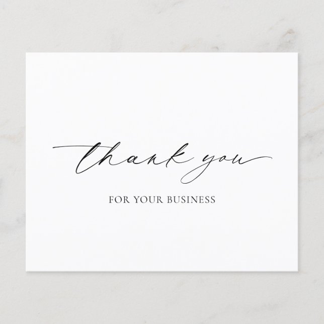 Elegant Modern Budget Business Thank You Card (Front)