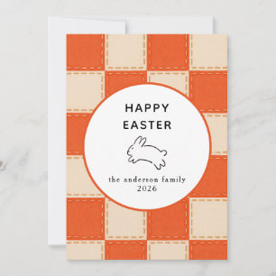 Elegant Modern Bunny Patterns Happy Easter Photo Holiday Card