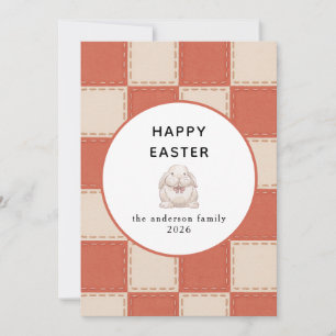 Elegant Modern Bunny Patterns Happy Easter Photo Holiday Card