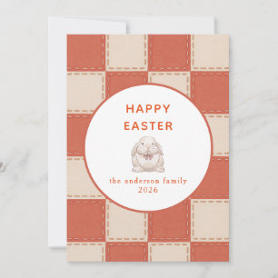 Elegant Modern Bunny Patterns Happy Easter Photo Holiday Card