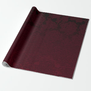 Elegant Modern Burgundy Floral Pattern Wrapping Paper