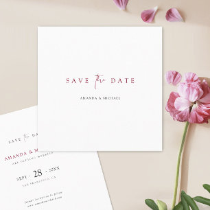 Elegant Modern Burgundy Script Wedding Save The Date