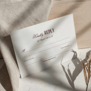 Elegant Modern Burgundy Wedding Respond Enclosure Card