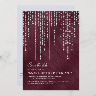 Elegant Modern Burgundy Wedding Save The Date Invi Invitation
