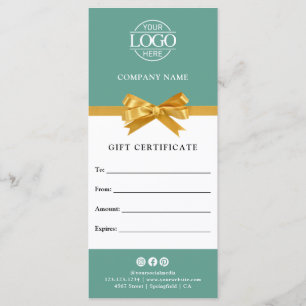 Elegant Modern Business Gift Certificate with Logo