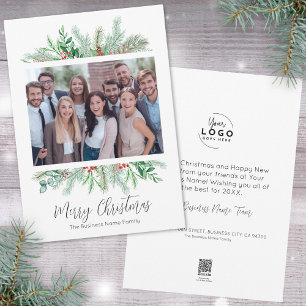 Elegant Modern Business Merry Christmas Holiday Card