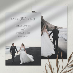 Elegant Modern Calligraphy 2 Photos Wedding Save The Date