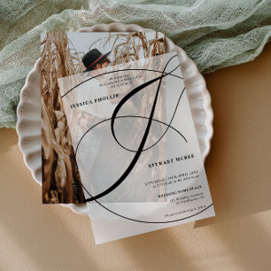 Elegant Modern Calligraphy Ampersand chic Wedding  Vellum Invitations