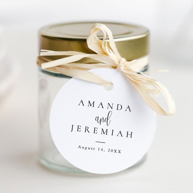 Elegant Modern Calligraphy Black and White Wedding Favour Tags (Creator Uploaded)