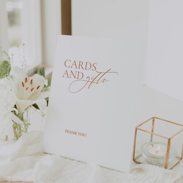 Elegant Modern Calligraphy Cards and Gifts Wedding Pedestal Sign (Creator Uploaded)