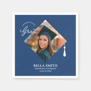Elegant Modern Calligraphy Custom Graduation Photo Napkin