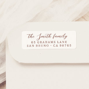 Elegant Modern Calligraphy Family Name Red