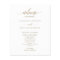 Elegant Modern Calligraphy Gold Wedding Program