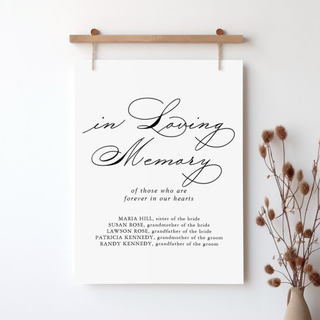 Elegant Modern Calligraphy In Loving Memory Sign (Creator Uploaded)