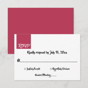 Elegant Modern Calligraphy Magenta Classy Wedding RSVP Card