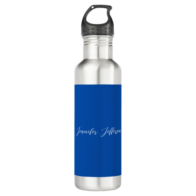 Elegant Modern Calligraphy Name Professional Blue 710 Ml Water Bottle (Front)