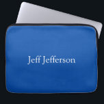 Elegant Modern Calligraphy Name Professional Blue Laptop Sleeve<br><div class="desc">This template can be customised to meet all professional occupations.</div>