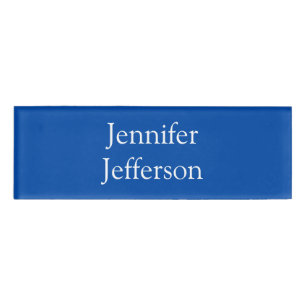 Elegant Modern Calligraphy Name Professional Blue Name Tag