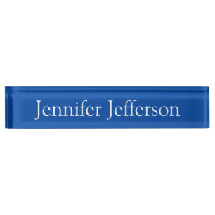 Elegant Modern Calligraphy Name Professional Blue Nameplate