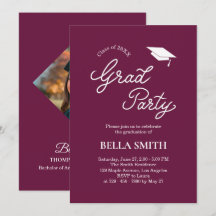 Elegant Modern Calligraphy Photo Graduation Party