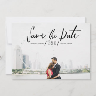 Elegant Modern Calligraphy Photo Save the Date